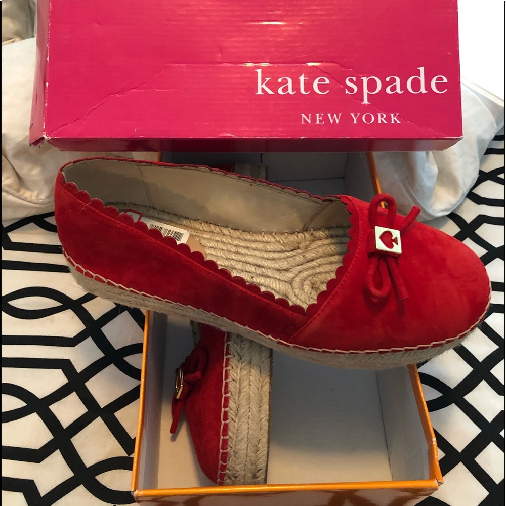 ♠️NEW Kate Spade Red Suede Espadrilles♠️